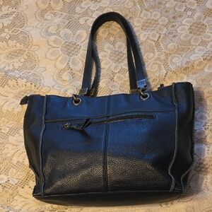 Chic Black Leather Tote Bag